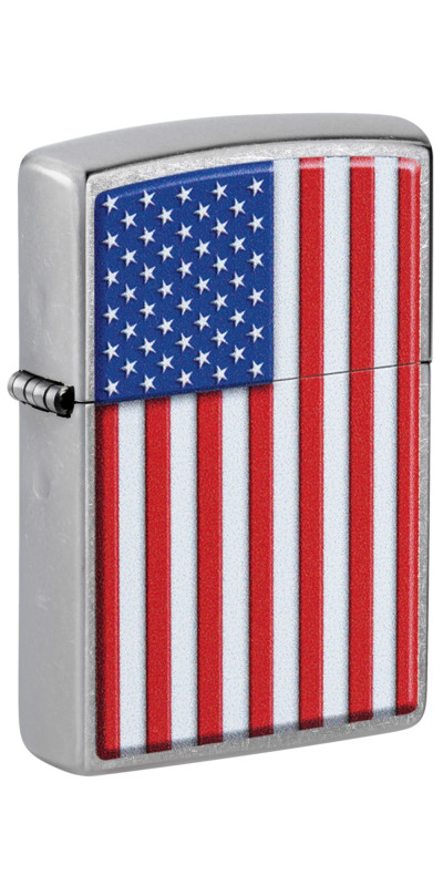 American Flag Street Chrome Zippo Lighter