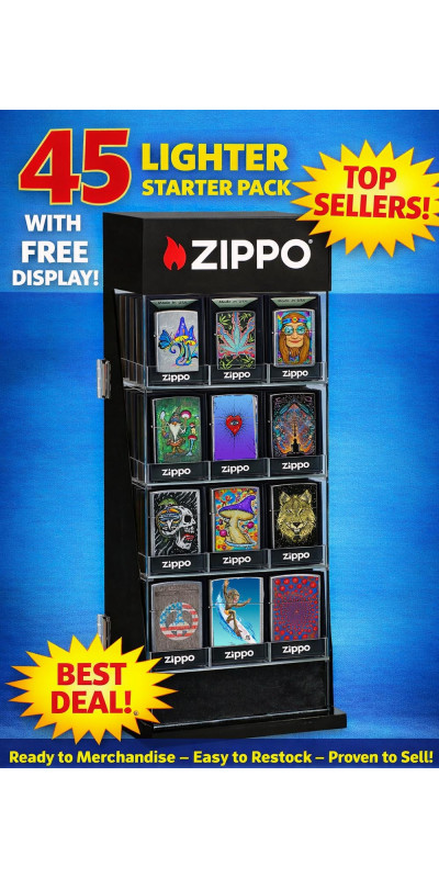 Zippo Starter Pack with Free Display
