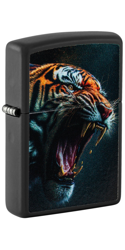 Black Matte Fierce Tiger Zippo