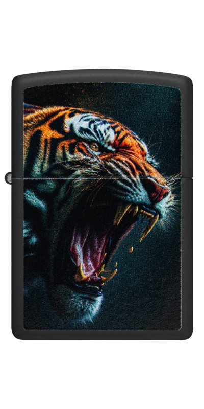 Black Matte Fierce Tiger Zippo