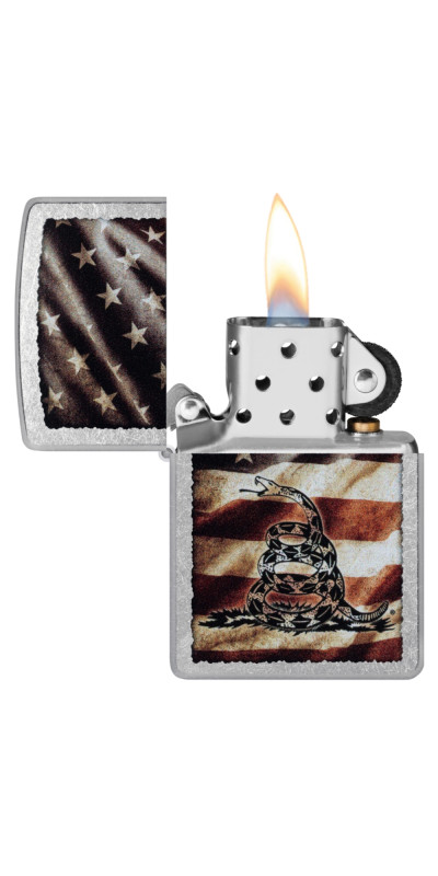 Don't Tread On Me Street Chrome Zippo