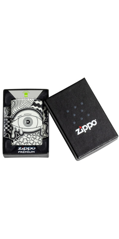 Zippo Glow in the Dark Op Art Eye Design Wrap