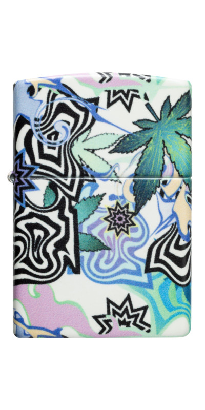 Zippo Glow in the Dark Abstract Leaf Design