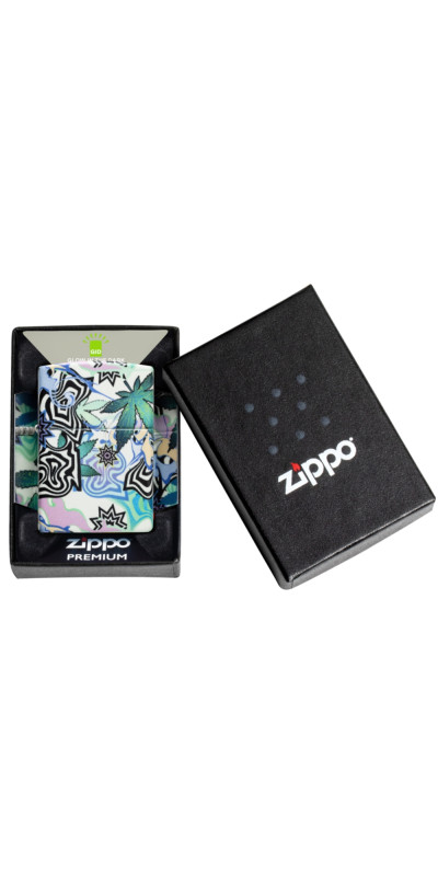 Zippo Glow in the Dark Abstract Leaf Design