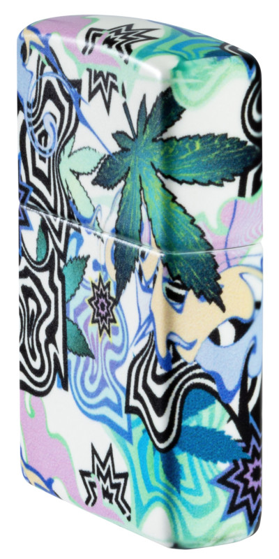 Zippo Glow in the Dark Abstract Leaf Design
