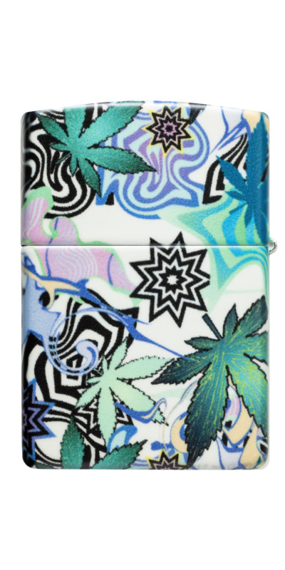 Zippo Glow in the Dark Abstract Leaf Design