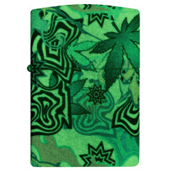 Zippo Glow in the Dark Abstract Leaf Design