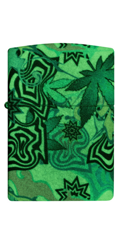 Zippo Glow in the Dark Abstract Leaf Design