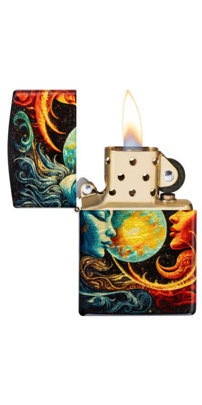 Zippo Spiritual Sun and Moon Design