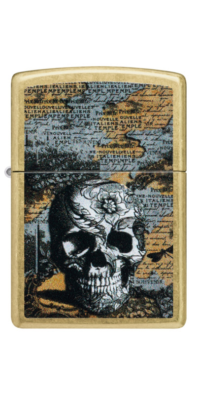 Zippo Floral Skull Design