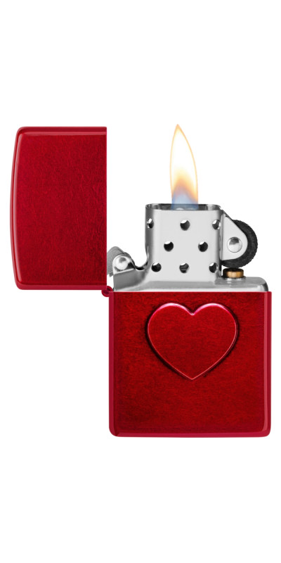 Stamped Heart Design Zippo