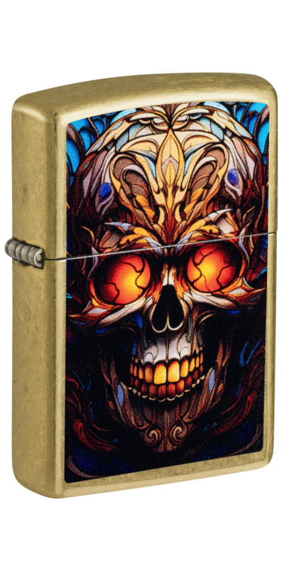 Stained Glass Skull Zippo