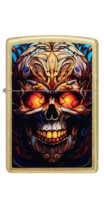 Stained Glass Skull Zippo