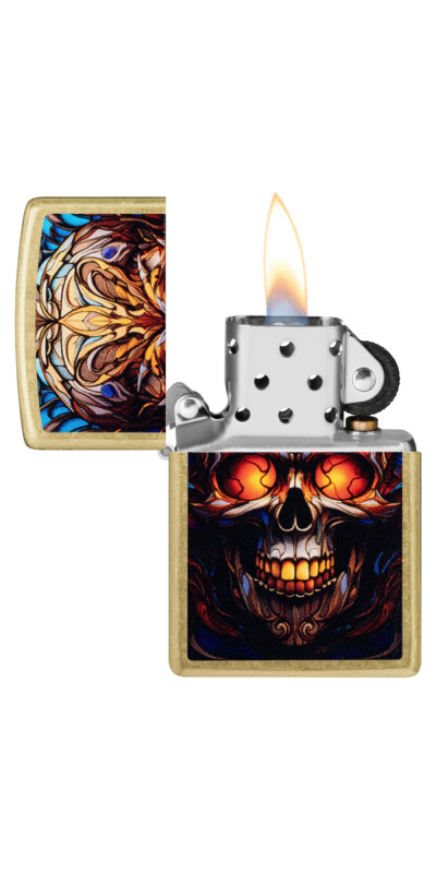 Stained Glass Skull Zippo