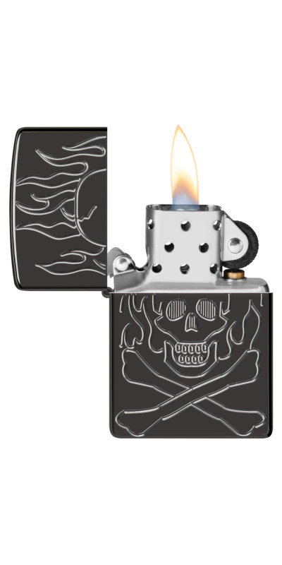 Zippo Flaming Skull Design