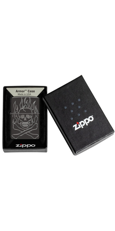 Zippo Flaming Skull Design