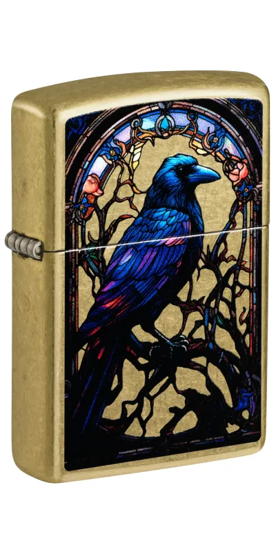 Blackbird Raven Window Zippo Lighter