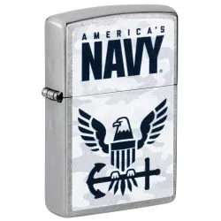 US Navy Silver Camo Zippo US Navy Silver Camo Zippo