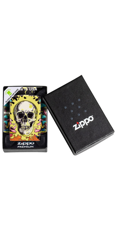 Glow In The Dark Skull Zippo Lighter