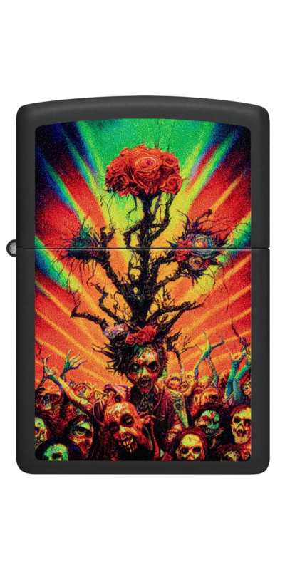 Zippo Abstract Zombie Rose Design