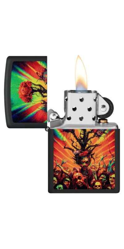 Zippo Abstract Zombie Rose Design
