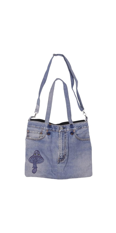 Denim Jean Shoulder Handbags Butt Bags Made from Upcycled Jean Pants