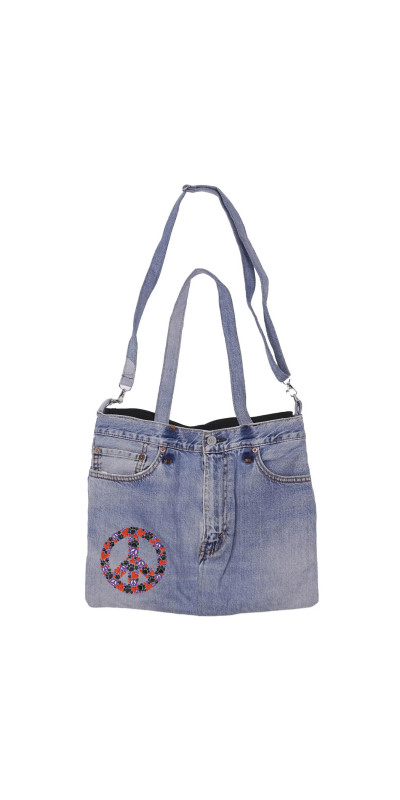 Denim Jean Shoulder Handbags Butt Bags Made from Upcycled Jean Pants