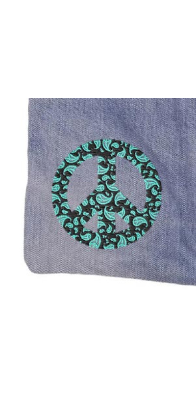 Denim Jean Shoulder Handbags Butt Bags Made from Upcycled Jean Pants - Paisley Peace
