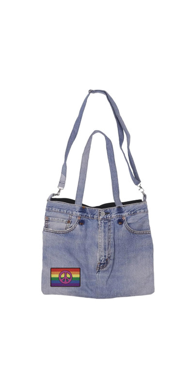 Denim Jean Shoulder Handbags Butt Bags Made from Upcycled Jean Pants