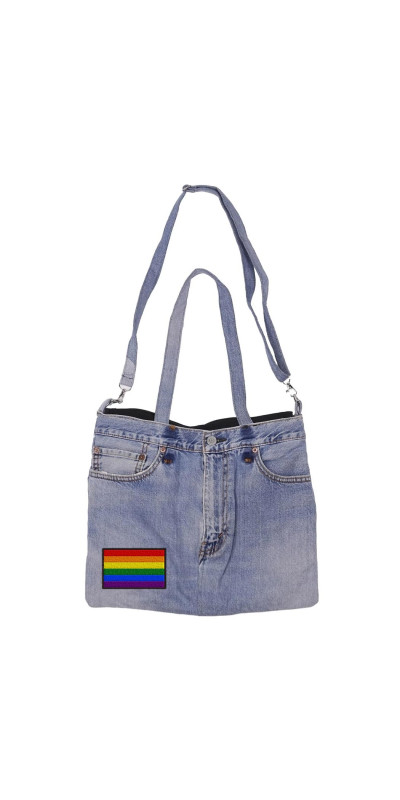 Denim Jean Shoulder Handbags Butt Bags Made from Upcycled Jean Pants