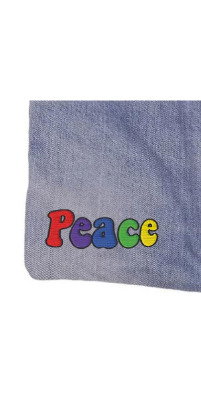 Denim Jean Shoulder Handbags Butt Bags Made from Upcycled Jean Pants - Peace