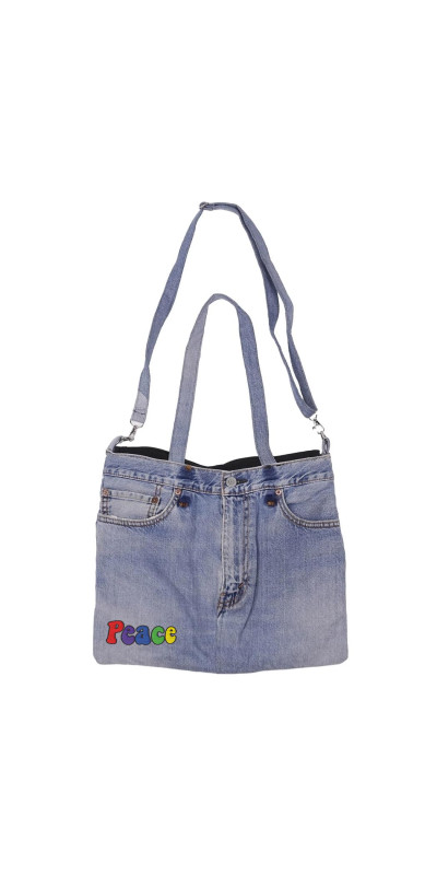 Denim Jean Shoulder Handbags Butt Bags Made from Upcycled Jean Pants