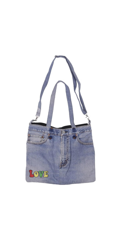 Denim Jean Shoulder Handbags Butt Bags Made from Upcycled Jean Pants