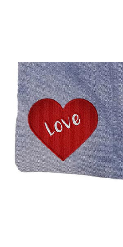 Denim Jean Shoulder Handbags Butt Bags Made from Upcycled Jean Pants - Love Heart