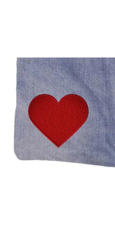 Denim Jean Shoulder Handbags Butt Bags Made from Upcycled Jean Pants - Red Heart