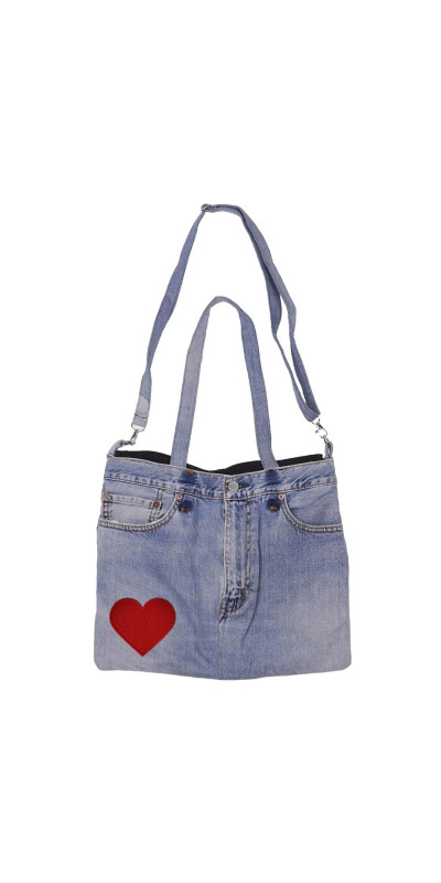 Denim Jean Shoulder Handbags Butt Bags Made from Upcycled Jean Pants