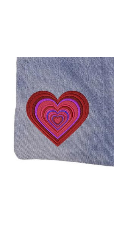 Denim Jean Shoulder Handbags Butt Bags Made from Upcycled Jean Pants - Layered Heart