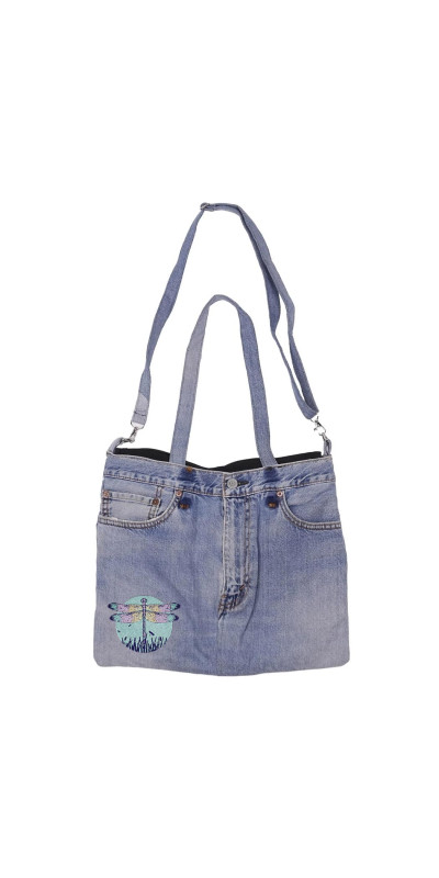 Denim Jean Shoulder Handbags Butt Bags Made from Upcycled Jean Pants