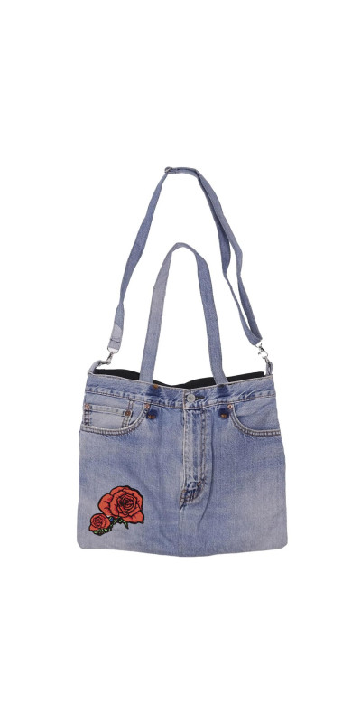 Denim Jean Shoulder Handbags Butt Bags Made from Upcycled Jean Pants