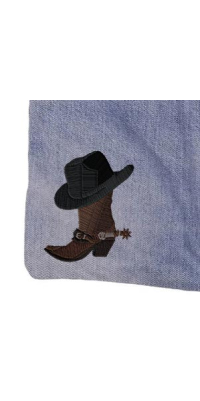 Denim Jean Shoulder Handbags Butt Bags Made from Upcycled Jean Pants - Cowboy Boot