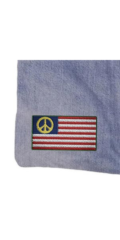 Denim Jean Shoulder Handbags Butt Bags Made from Upcycled Jean Pants - American Peace Flag
