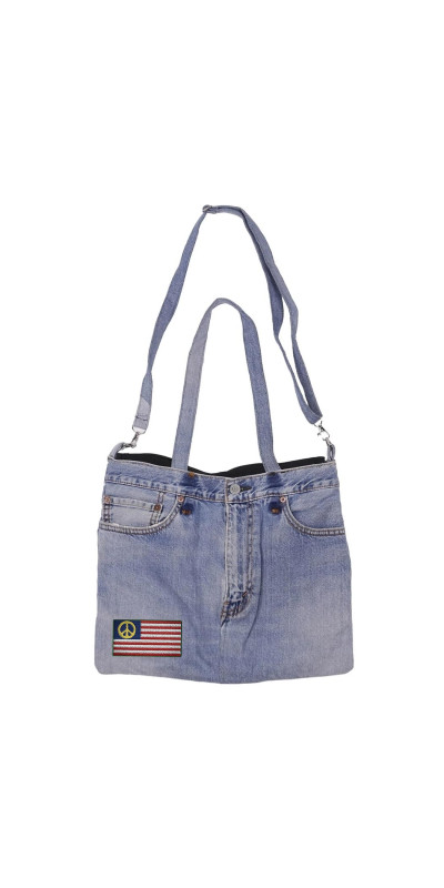 Denim Jean Shoulder Handbags Butt Bags Made from Upcycled Jean Pants