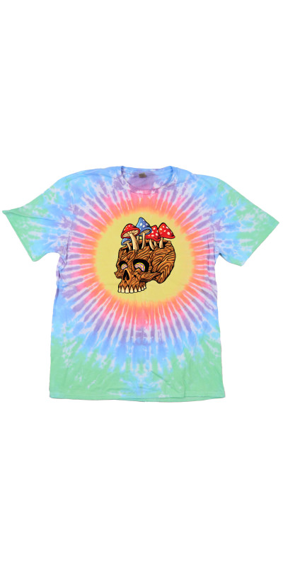 Mushroom Skull Tie Dyed T-Shirt