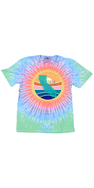 California Sober State Sun Tie Dyed T-Shirt