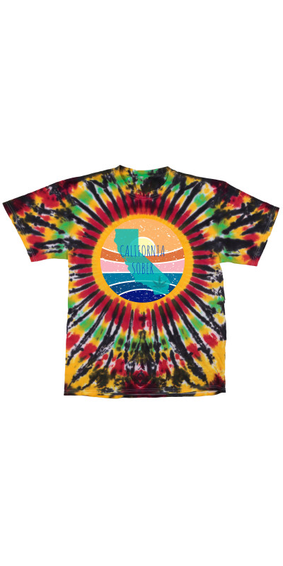California Sober State Sun Tie Dyed T-Shirt