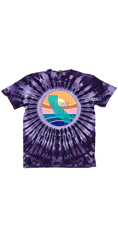 California Sober State Sun Tie Dyed T-Shirt