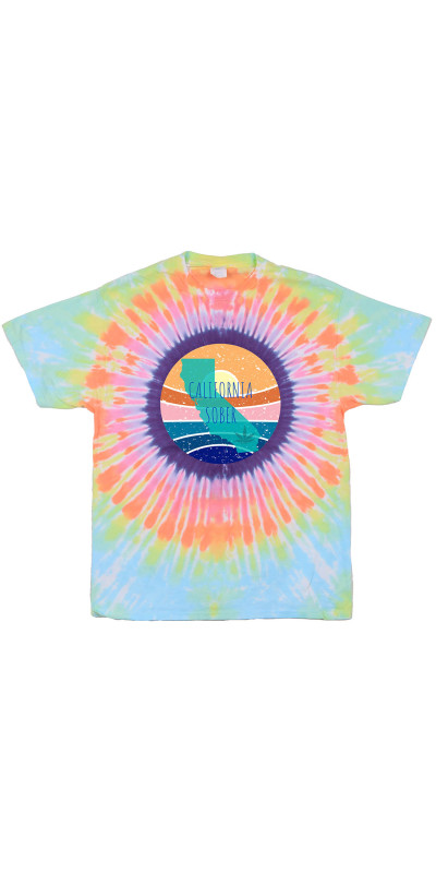 California Sober State Sun Tie Dyed T-Shirt