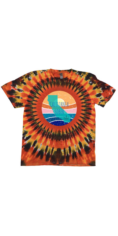 California Sober State Sun Tie Dyed T-Shirt