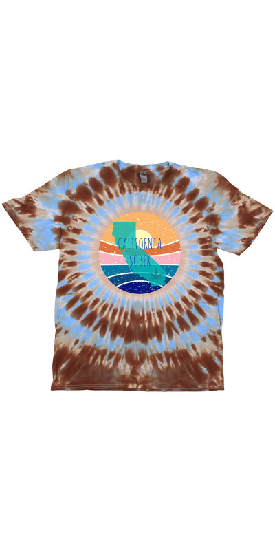 California Sober State Sun Tie Dyed T-Shirt