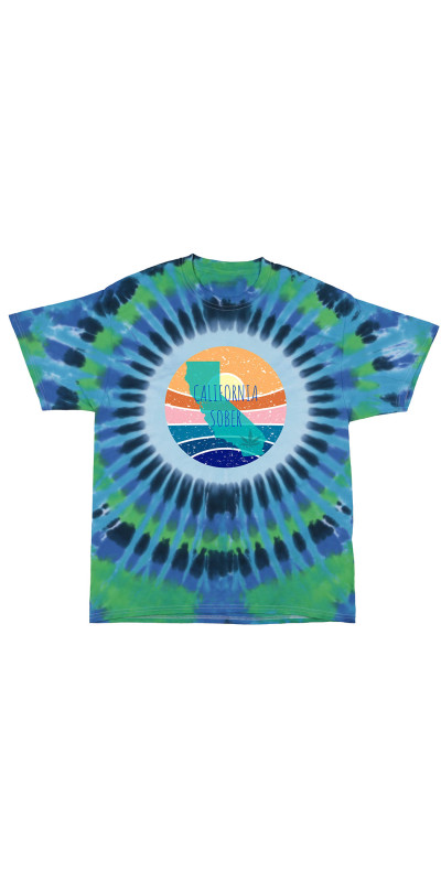 California Sober State Sun Tie Dyed T-Shirt